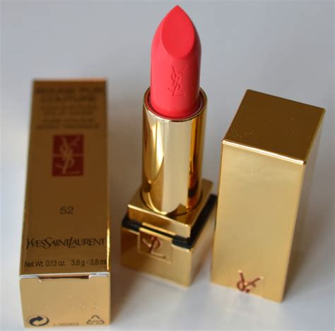 ysl rouge pur couture in no 52 rosy coral|YSL rose 52 review.